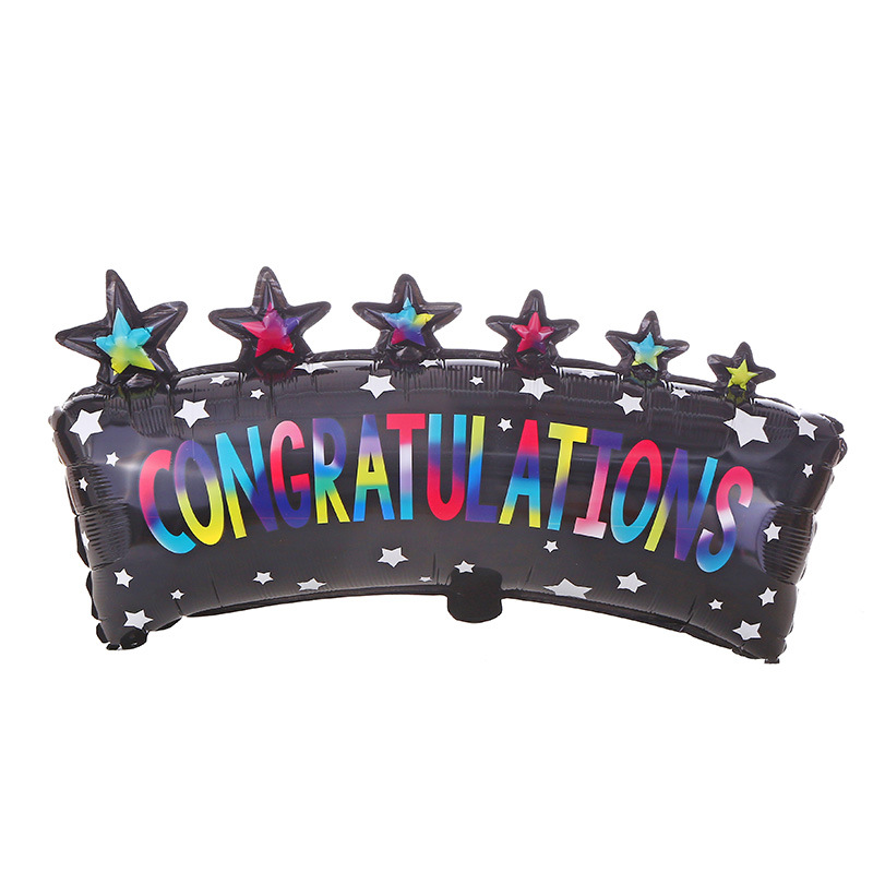 跨境新款横幅5球铝膜气球套装黑色氛围气球生日聚会派对装饰气球详情5