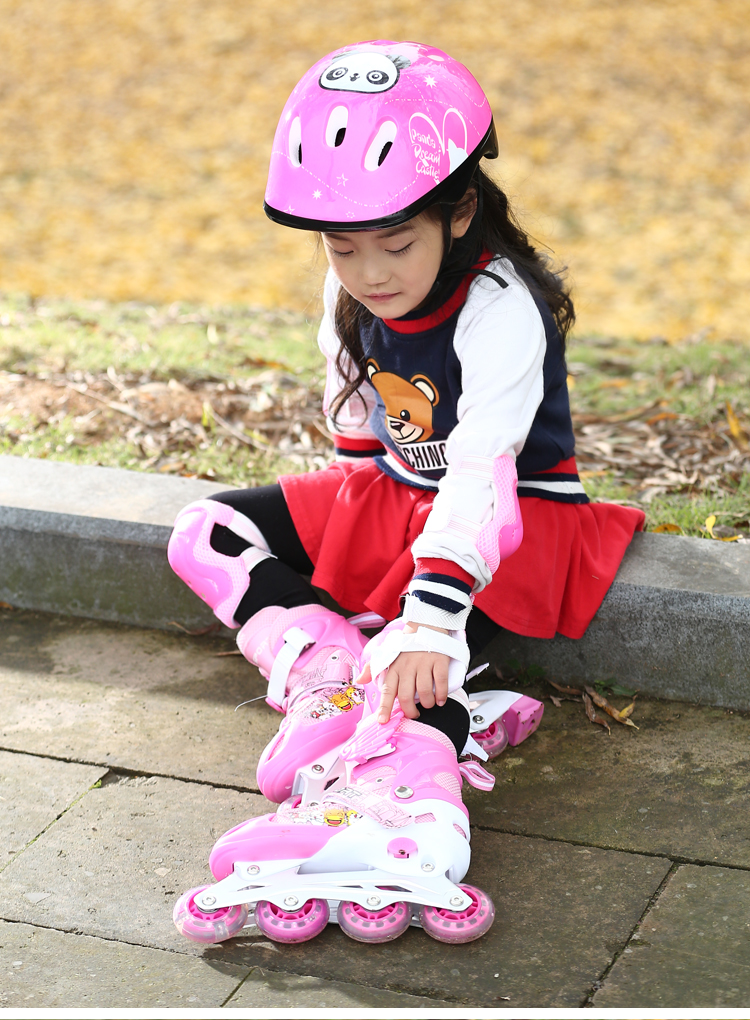 轮滑溜冰鞋儿童全套套装3-6初学者5可调大小8旱冰4男童12女童10岁详情33