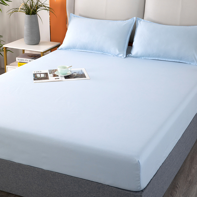 纯色印花床笠单件双人床套床罩防尘床单保护套床笠三件套详情12