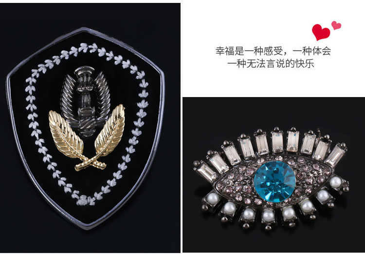 新款胸针奢华大气八芒星胸花别针韩国复古勋章衣小香风配饰详情11