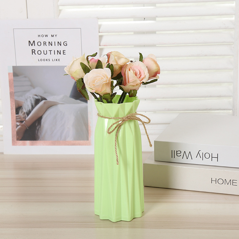 Plastic vases, Nordic-style creative living room ornaments, home flower arrangements, pe imitation porcelain dry vases, factory in stock and wholesale pic 9