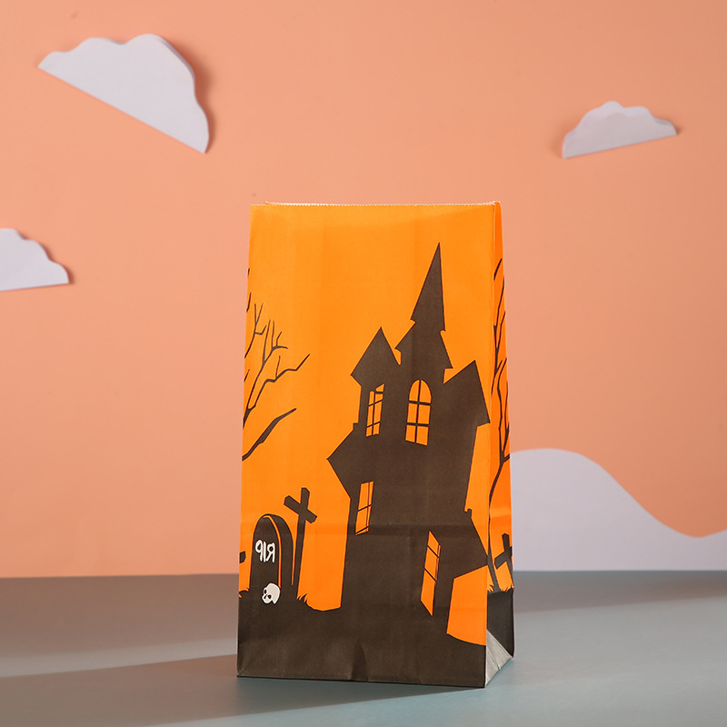 Wholesale of cross-border party kraft paper bags, hand-held paper bags, Halloween candy bags, food bags and gift bags series pic 3