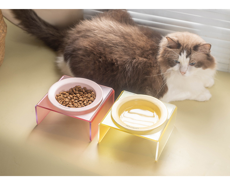 Wholesale of flying saucer pet bowls, ceramic dog and cat bowls without black chins, cat and dog food bowls, drinking water and slow food bowls pic 8