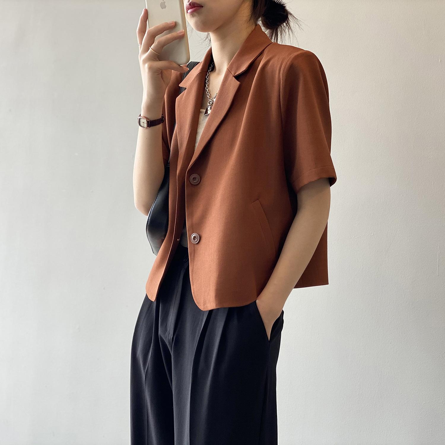 Yanshuang Solid Color short-sleeved blazer for women 2022 Summer New Korean Style loose and elegant short jacket 80158 pic 25