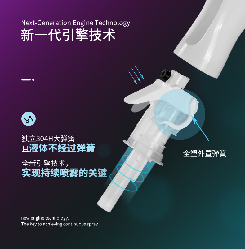Wholesale 200ml and 300ml high-pressure continuous spray bottles for household cleaning, cosmetics, alcohol portioning bottles, and hair care spray bottles pic 4