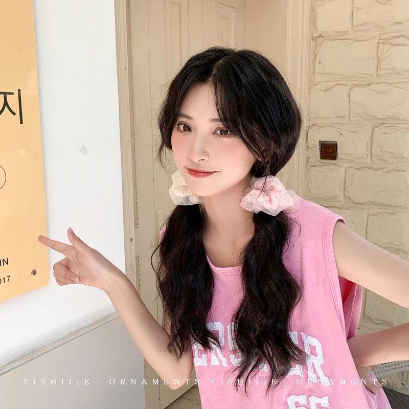 韩系大肠圈毛线发圈ins复古简约百搭布艺发绳肥肠头绳女发饰批发详情6