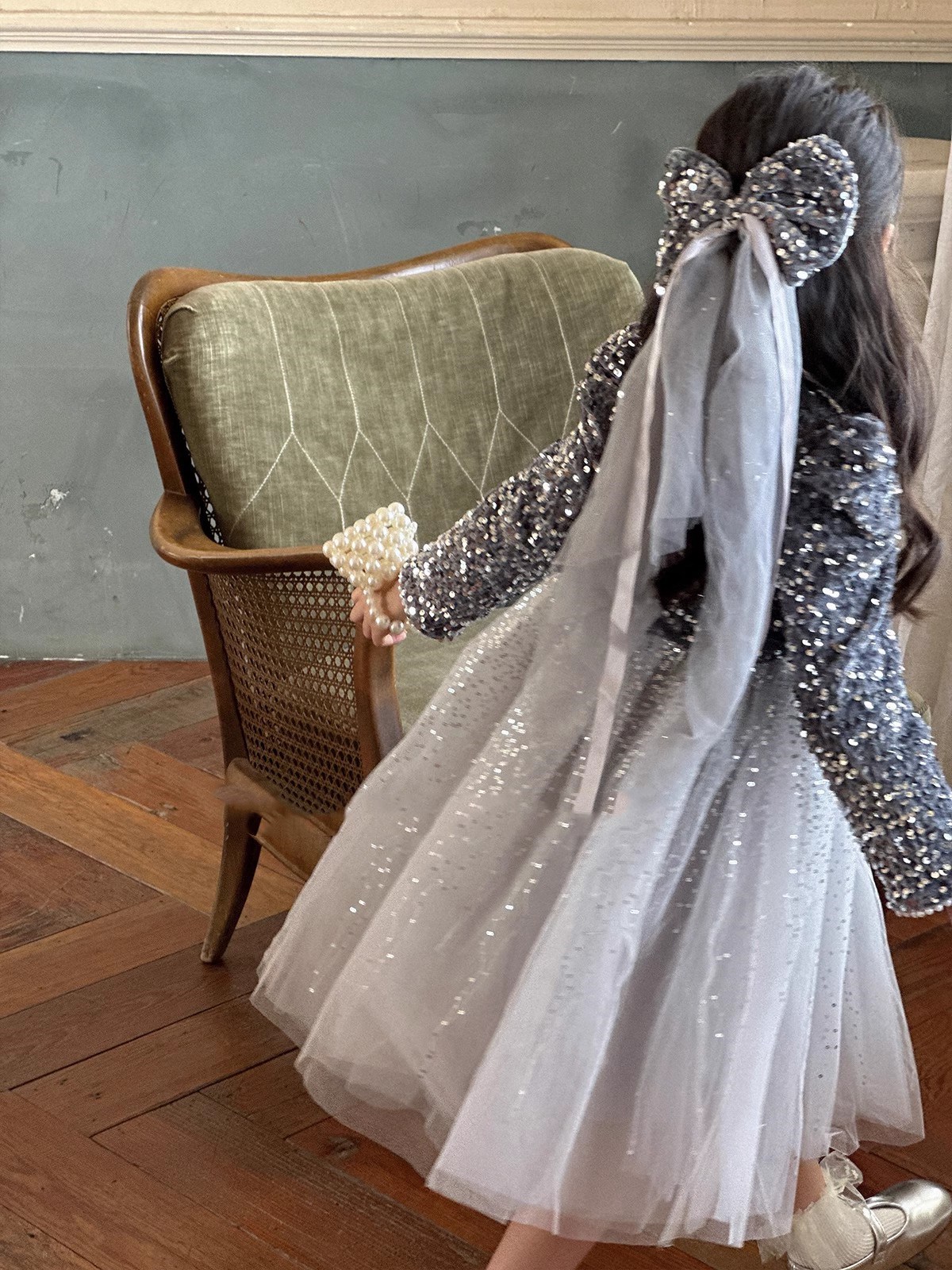 女童裙子亮片头纱加绒加厚超仙公主裙连衣裙2025冬装新款外贸童装详情9