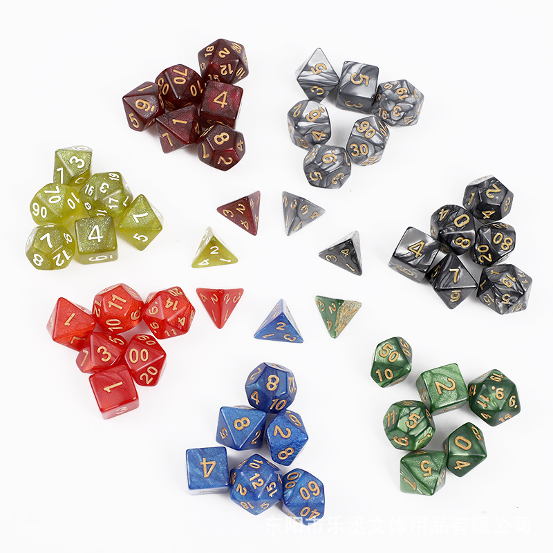 厂家直供多面骰子跨境桌游筛子7粒套装娱乐游戏色子详情3