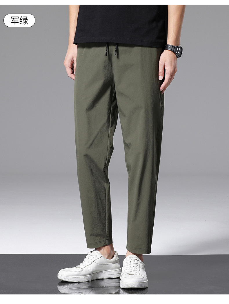 夏季冰丝裤男士薄款锦纶速干运动休闲直筒九分裤清凉空调裤男裤子详情22