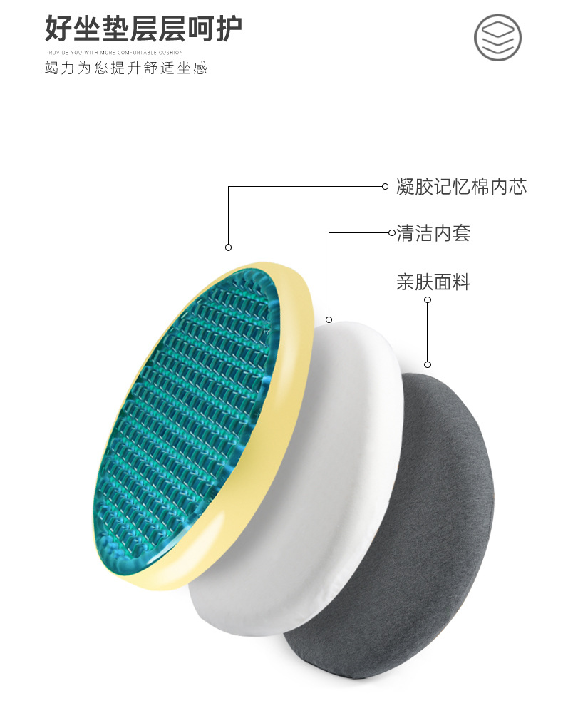 Gel cooling round cushions, summer rattan chairs, round stools, round memory foam chairs, seat cushions, balcony anti-slip MATS, bay window MATS pic 8