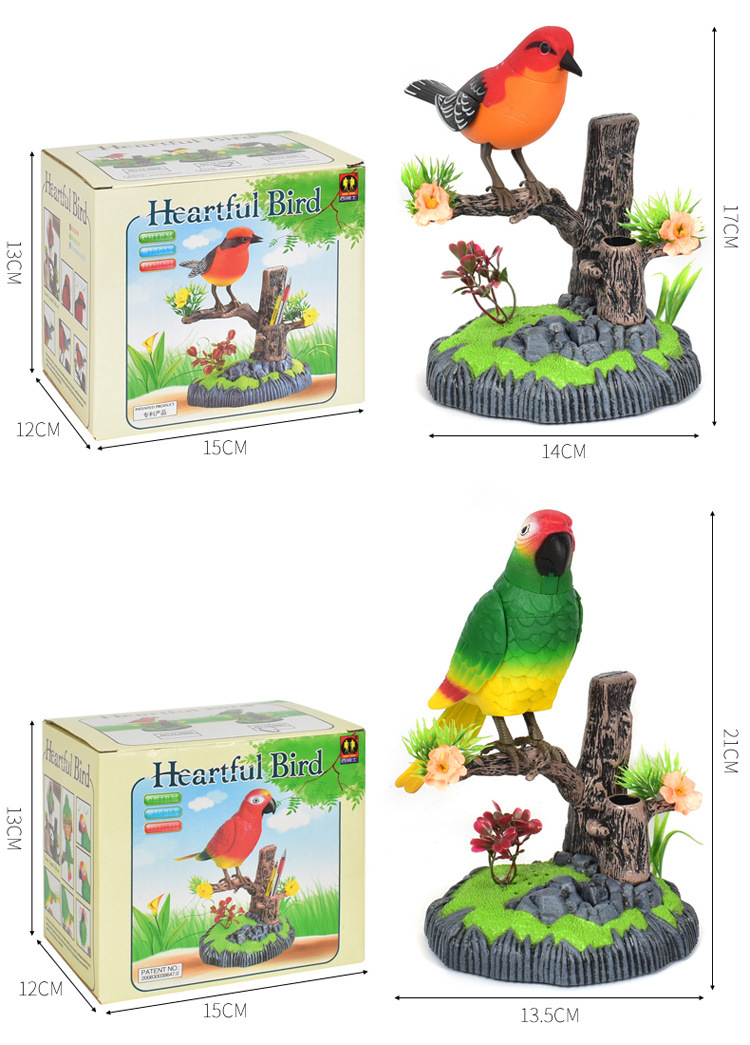 仿真声控感应小鸟鹦鹉鸟笼学说话婴儿儿童宝宝玩具摆饰装饰力详情8