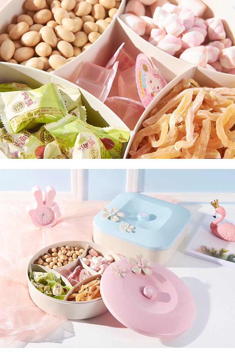 G468-5666/7 Plastic dried fruit plate, melon seed box, candy box, creative fruit plate, home living room snack storage box pic 11