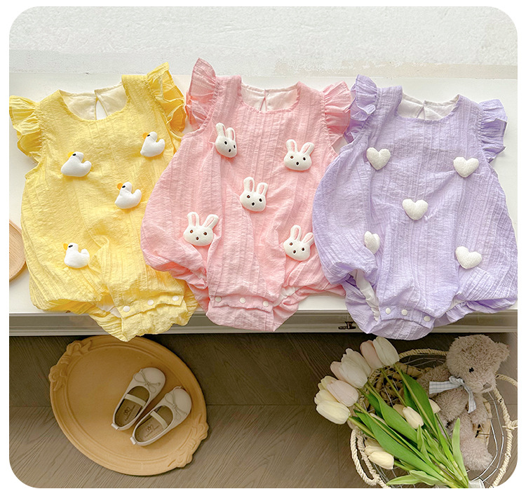 Dianxi Summer baby Clothes, cute figurines, 3D dolls, newborn wrap-around clothes, baby one-piece crawling clothes, Ha clothes pic 12