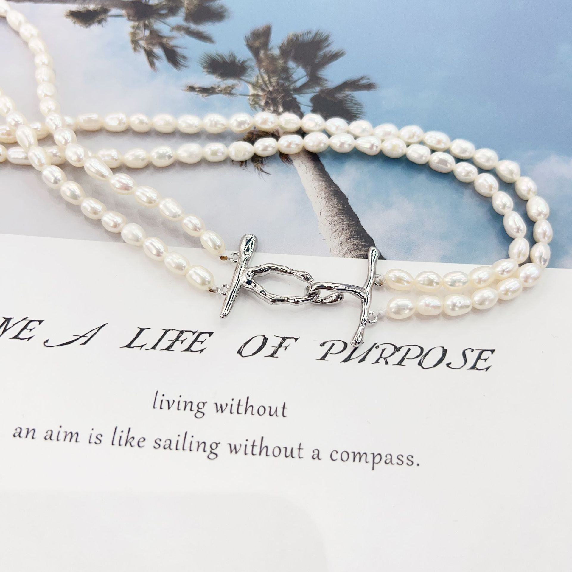 Ins-style irregular series design diy pearl necklace bracelet link buckle double-row link button accessory matching pic 9