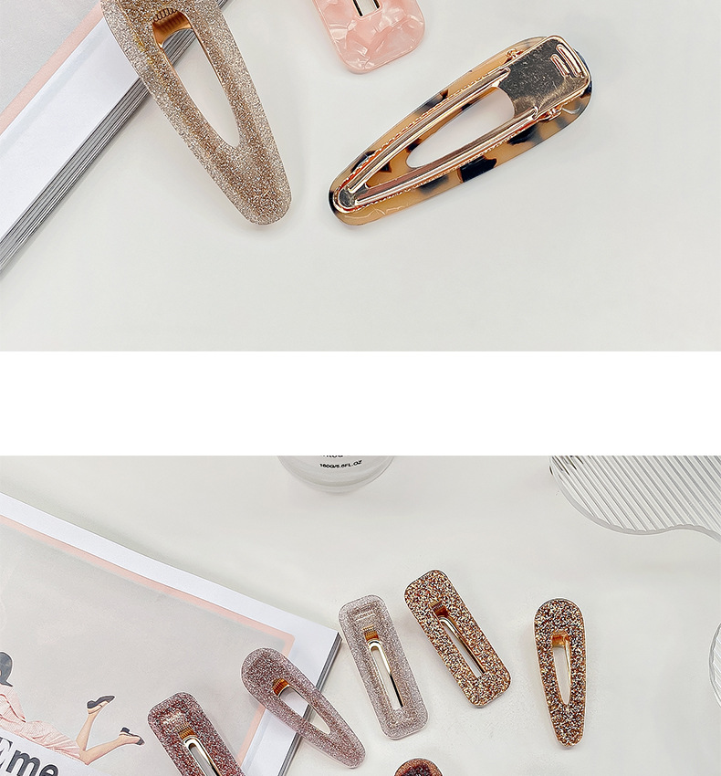 European and American cross-border acetic acid hair clips, teardrop square clips, high-end feel, side clips for bangs, cute girl duckbeak hair clips pic 11