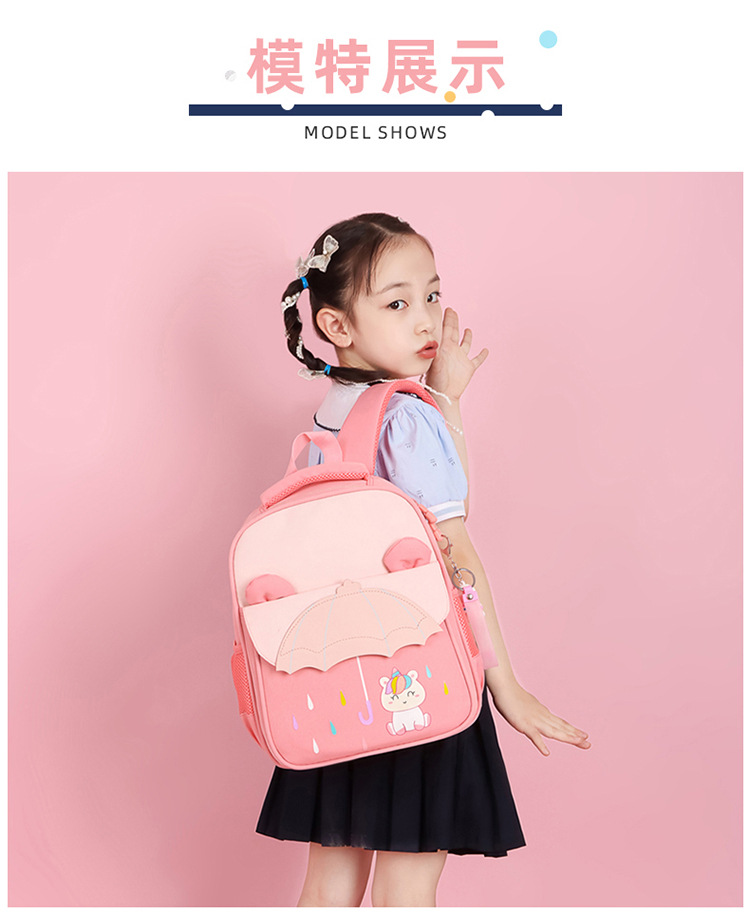 New color-matched cartoon backpack for middle and large classes of primary school students, as well as backpacks for boys and girls in preschool classes pic 12