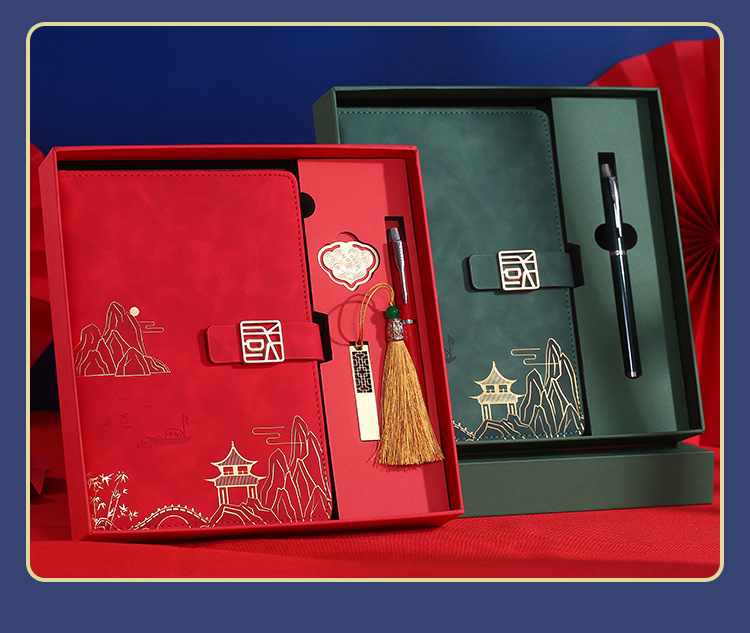 Customized notebooks with Chinese trend and style, wholesale of a5 notebooks, meeting notebooks, record books, business office gift sets pic 24