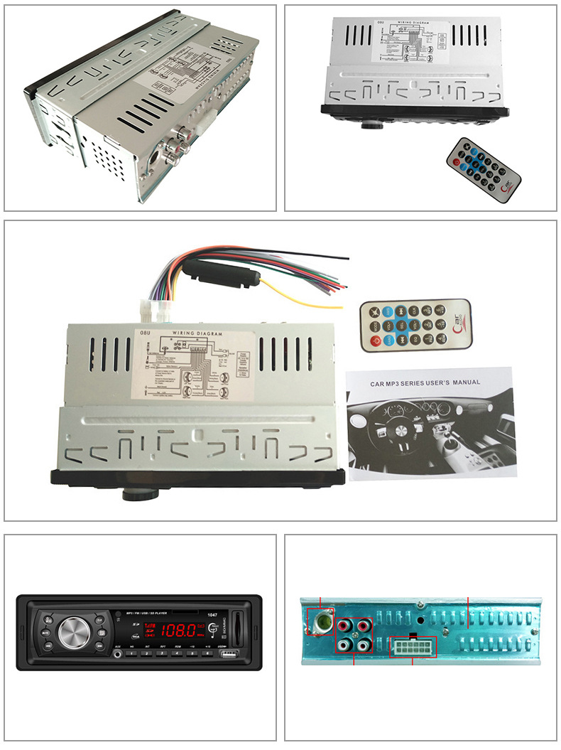 In-stock car Bluetooth MP3 music player, car card radio, audio-visual speaker host, car USB flash drive pic 14