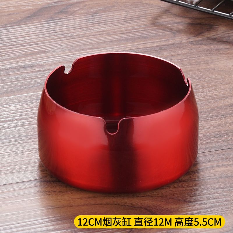不锈钢烟灰缸家用网咖酒店KTV酒吧烟灰缸防摔防风可印logo多色详情13