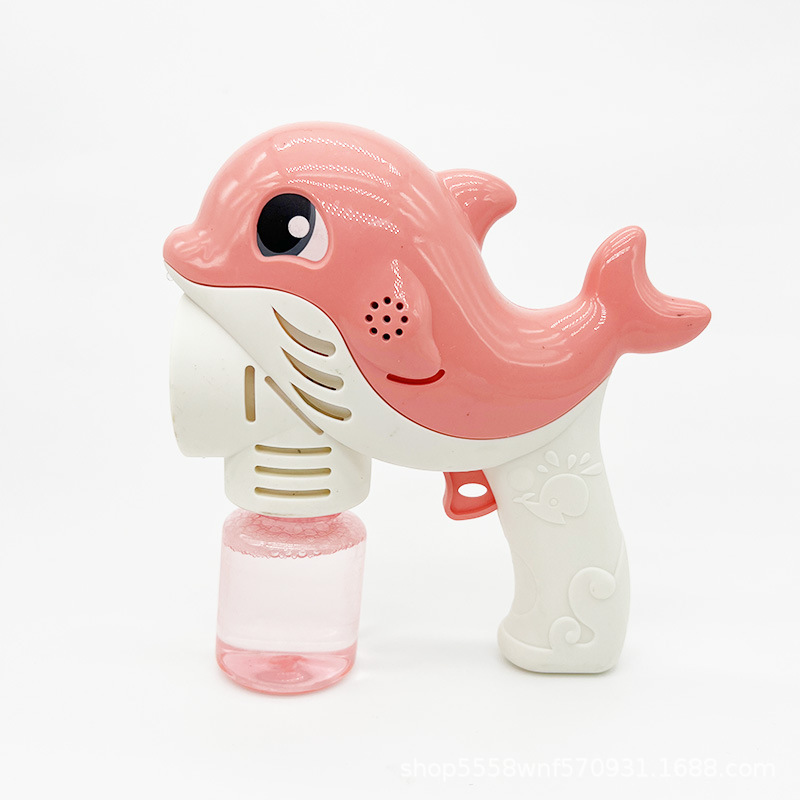 Children's bubble machine, hand-held fully automatic dolphin space small steel cannon bubble blowing machine, popular toy street stall wholesale pic 6