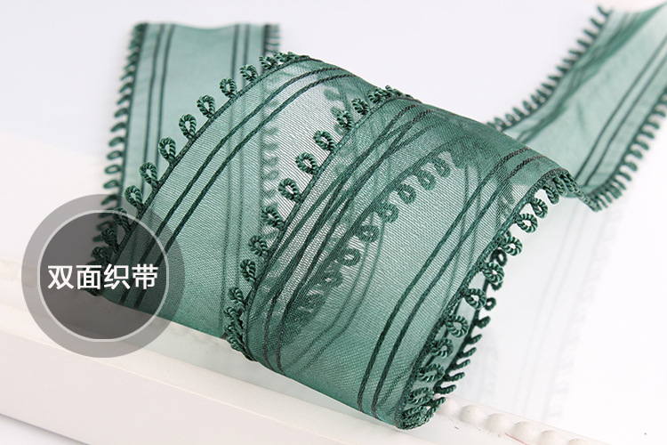 Dingxin Korean ribbon Double Ear striped snow gauze Ribbon DIY Handmade hair accessory Bow material small ear woven ribbon pic 13