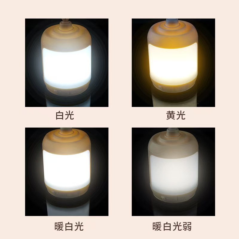 新款露营灯白光暖光暖白光三色光源Type-C充电小夜灯台灯阅读灯详情7
