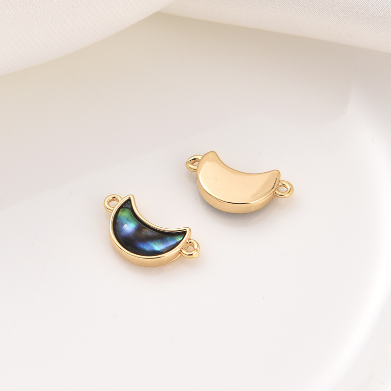 18金k鲍鱼贝爱心蝴蝶星星图案小吊坠项链手链坠子diy饰品配件详情17