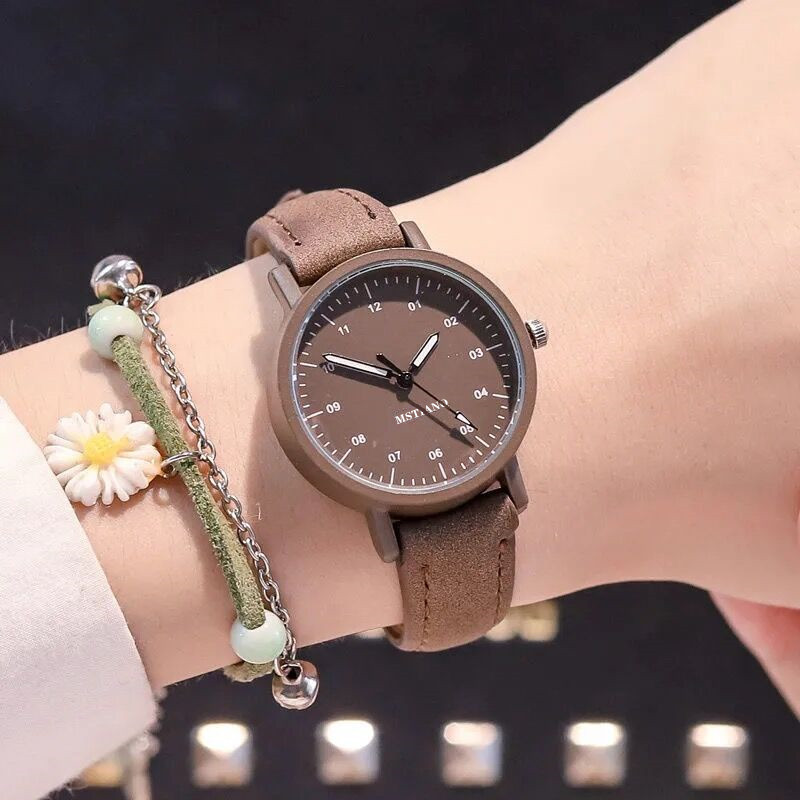 Korean-style simple and elegant ins-style watch for girls, middle school girls, fresh and simple, antique forest style for ladies pic 12