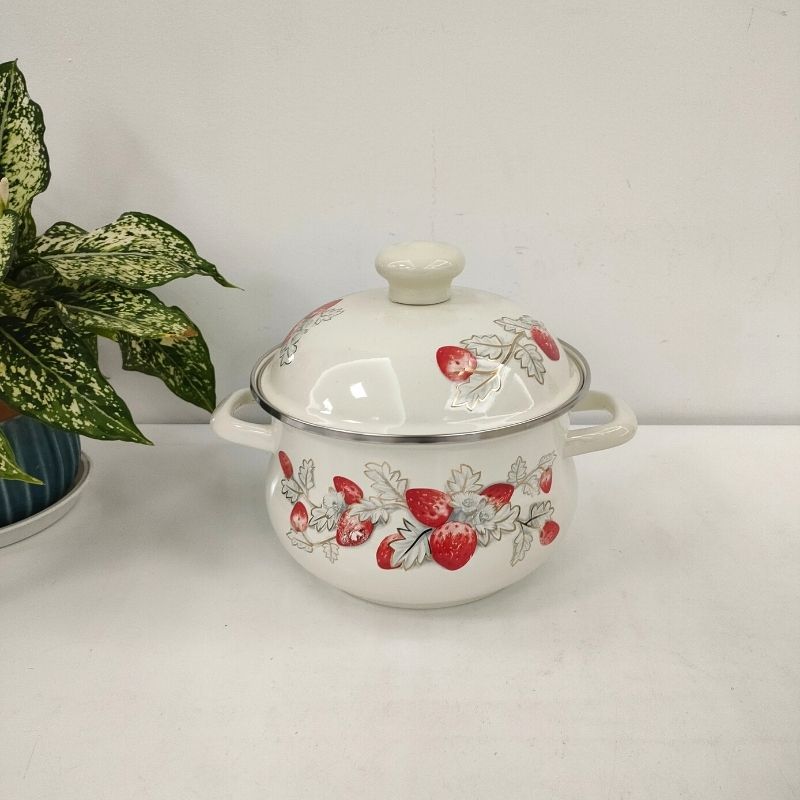 811D three-piece set, thickened and raised anti-overflow enamel pot, 20-24cm soup pot pic 1