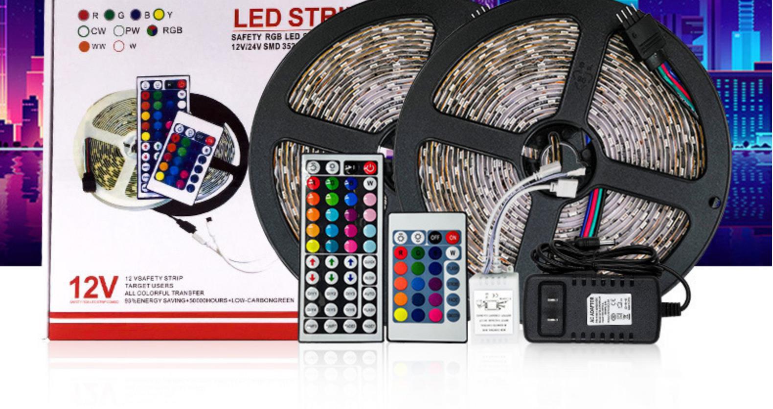 led灯带12V5050RGB 七彩套装2835七彩变色60灯54灯18灯条跨境专供详情11