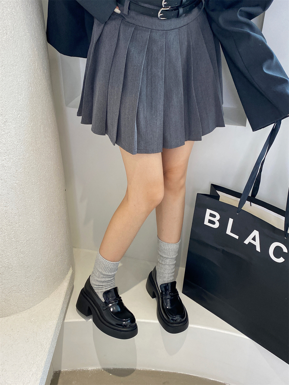 厚底松糕小皮鞋2023新款秋季单鞋女日系JK粗跟乐福鞋详情24