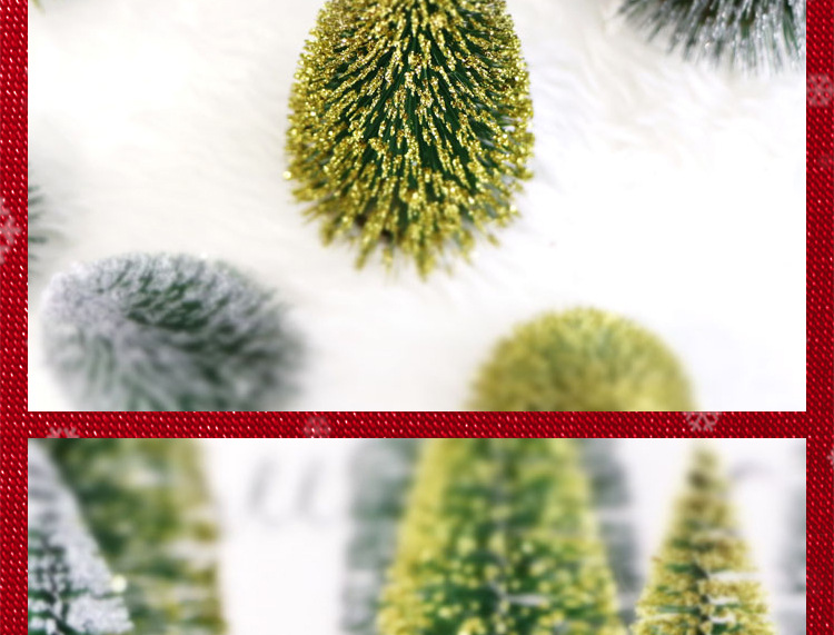Mini gold and silver pink Christmas pine needle tree Christmas decoration with a simulated wooden base Christmas tree bedroom decoration is in full bloom pic 40