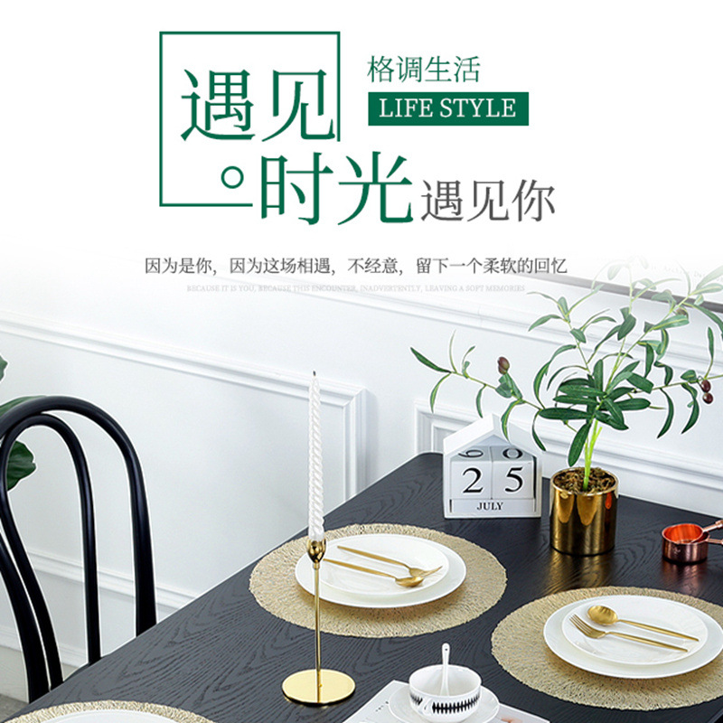沃美 欧式轻奢圆形乱丝PVC餐垫家居装饰简约时尚大方防水防滑防油防烫耐磨隔热餐垫详情3