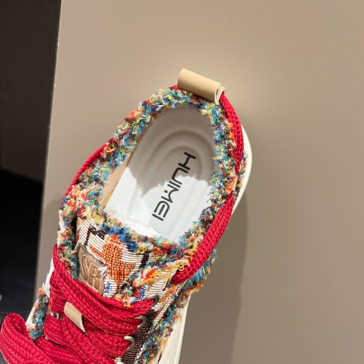 小众设计拼色帆布鞋女厚底休闲板鞋2023年新款春秋季韩版丑萌女鞋详情20