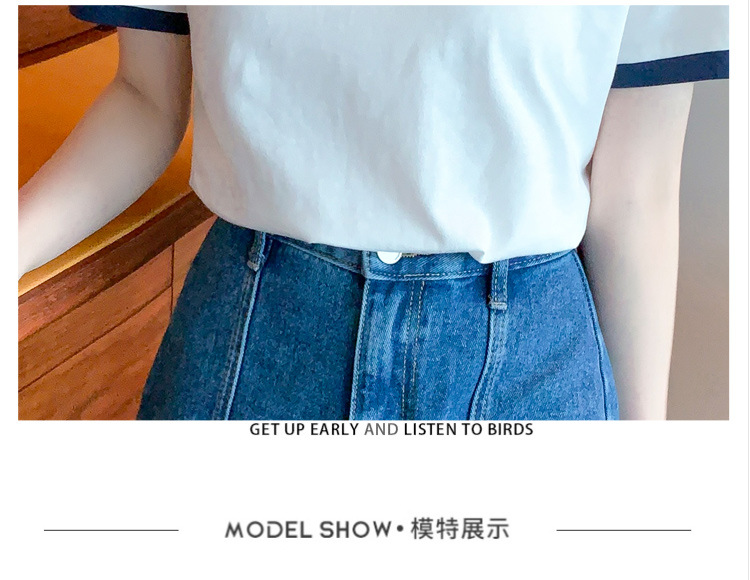 夏季纯棉正肩短袖t恤女装夏款2022年新款潮小个子时尚修身上衣服详情9