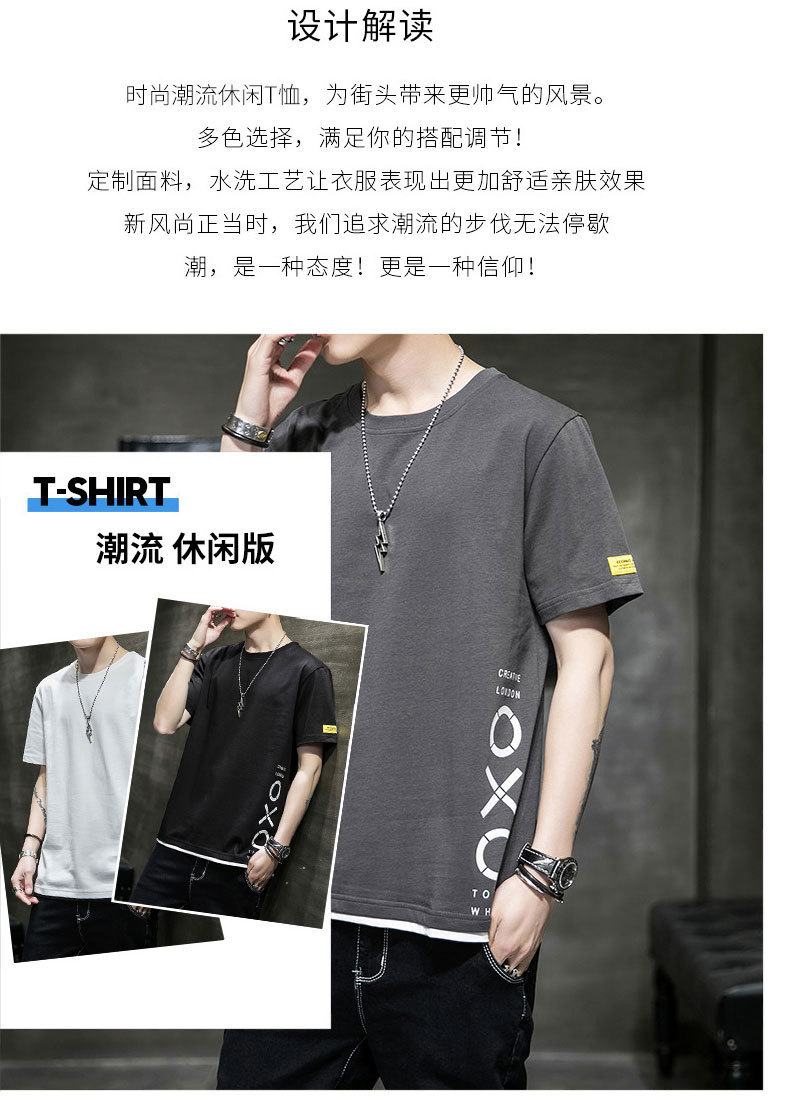 Short-sleeved T-shirt for men, Korean style, summer loose cotton T-shirt, cross-border new style, student bottom layer, half-sleeved shirt pic 22