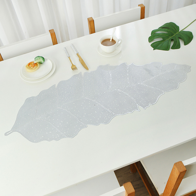 Cross-border best-selling banana leaf table flag heat insulation table mat, retro and simple tea flag cloth, household coffee table decoration mat wholesale pic 5