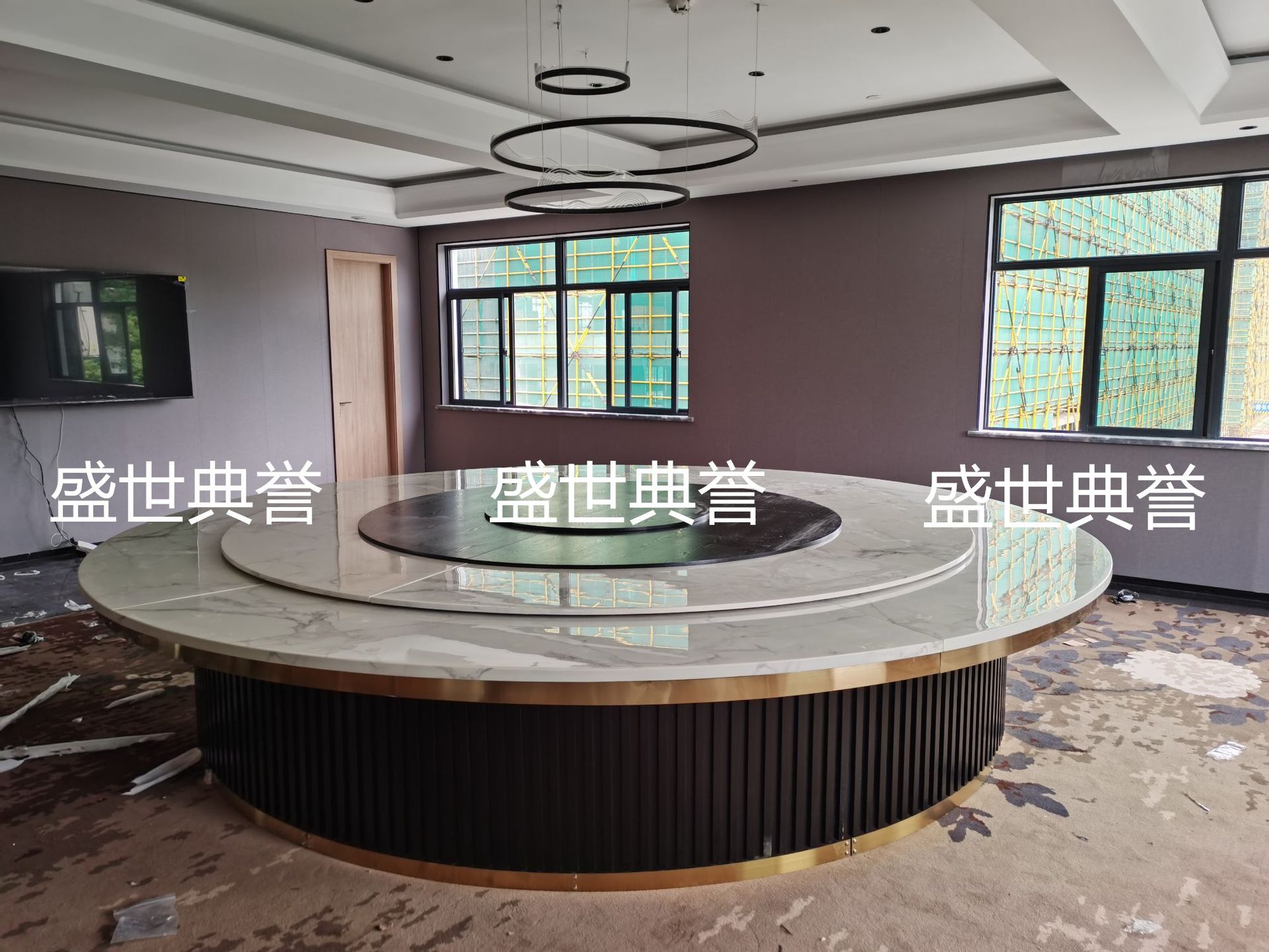 Electric round table, seafood restaurant, private room, marble electric table, high-end club, 20-person table at Shaoyang International Hotel pic 8