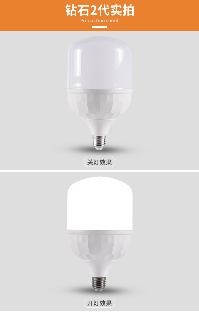 高品质led灯泡 白光/暖光家用球泡灯e27螺旋螺口超亮节能灯泡批发详情20
