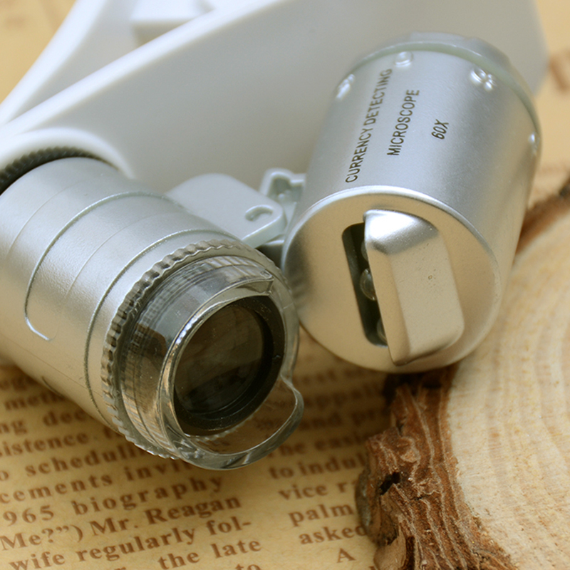 义乌晶辉厂家直销手机夹60倍带验钞LED灯显微镜放大镜 9882W1详情6