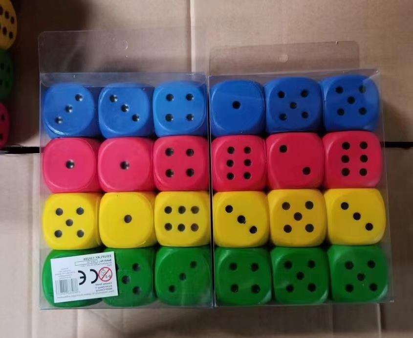 Cross-border factory soft solid dice, pu foam sponge balls, rounded corner squares, large color pieces promotional game handicrafts pic 2