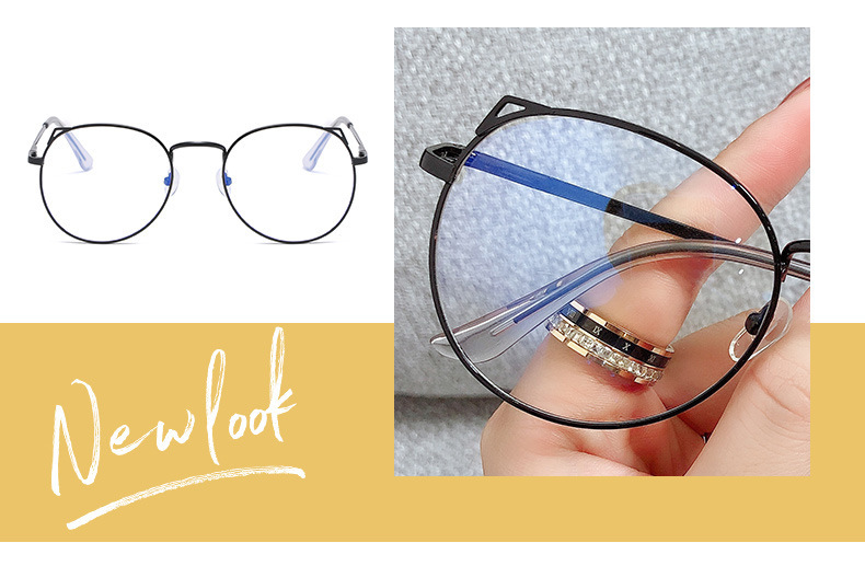 The new metal-framed cat ear anti-blue light retro glasses are suitable for wholesale of myopia glasses for male and female middle school students. The full-frame design makes them more personalized pic 3