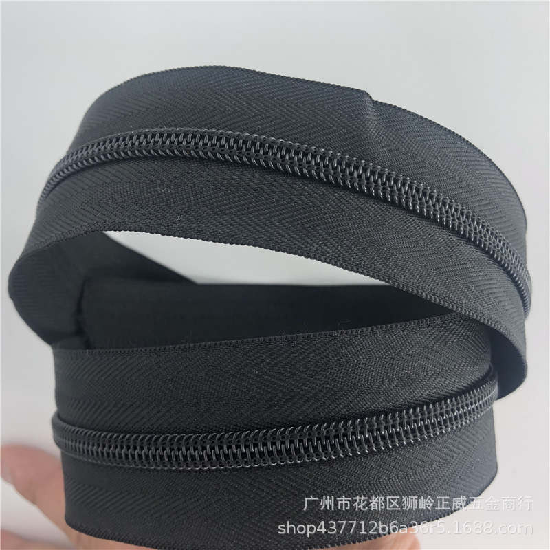 5 # nylon wide zipper, black 4cm, 5cm, 6cm, 7cm thick tent bag wide edge zipper pic 1