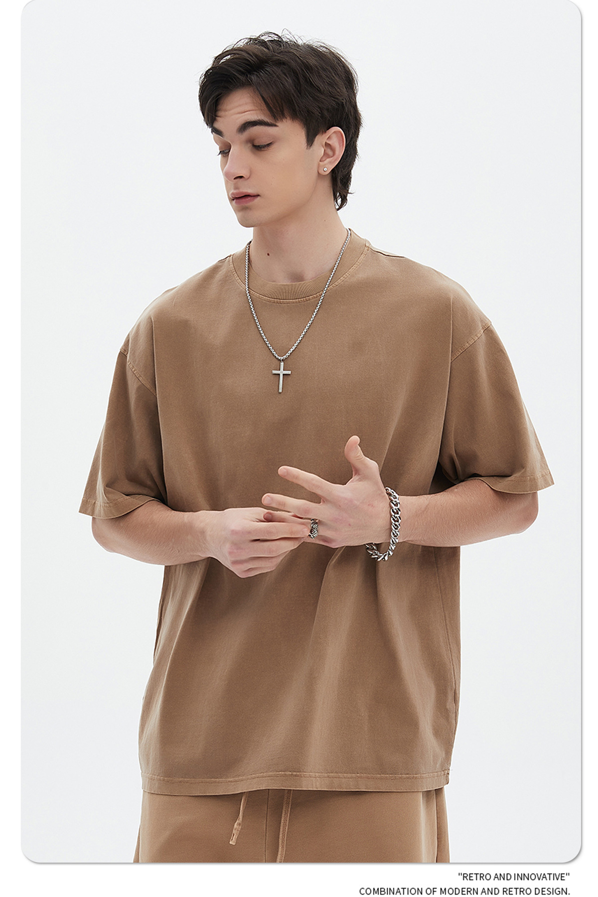 ARTIE男装|重磅250G复古水洗做旧短袖t恤男 宽松纯棉男士潮牌t恤详情26