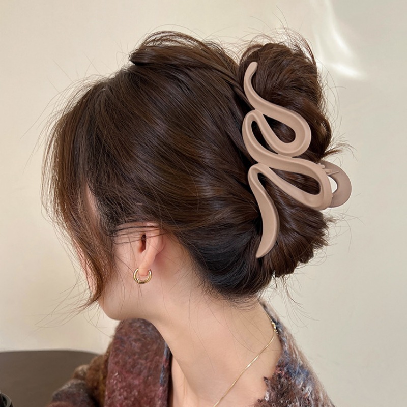 鲨鱼夹大号高级感轻奢秋冬美拉德抓夹磨砂后脑勺发夹盘发夹子发饰详情4