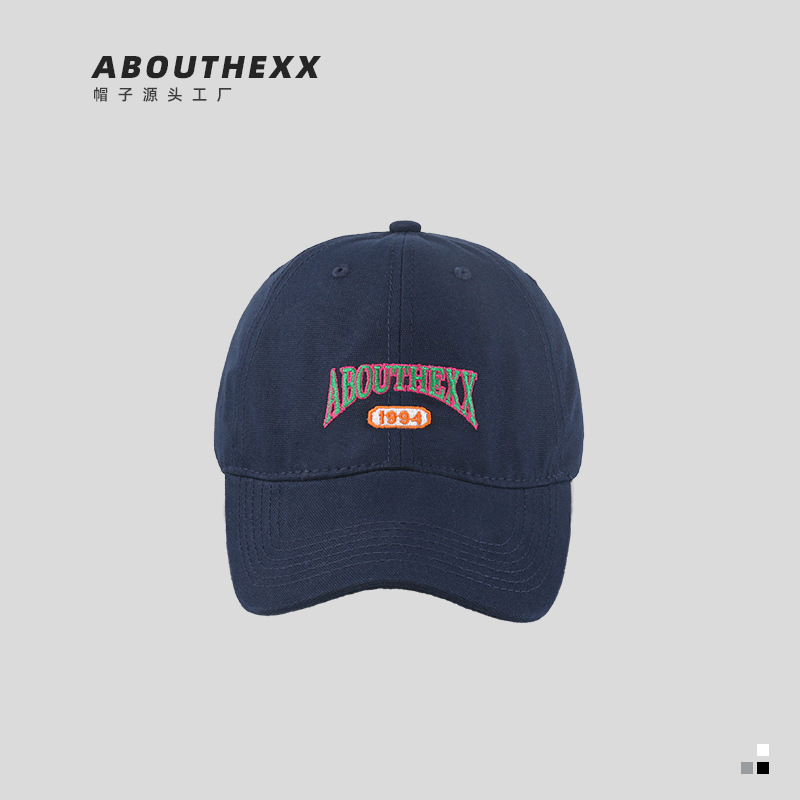 Nueva versión coreana bordado de letras softtop simple gorra de béisbol de cabeza grande para mujeres casual versátil Ins duck tong cap para hombres maré pic 21