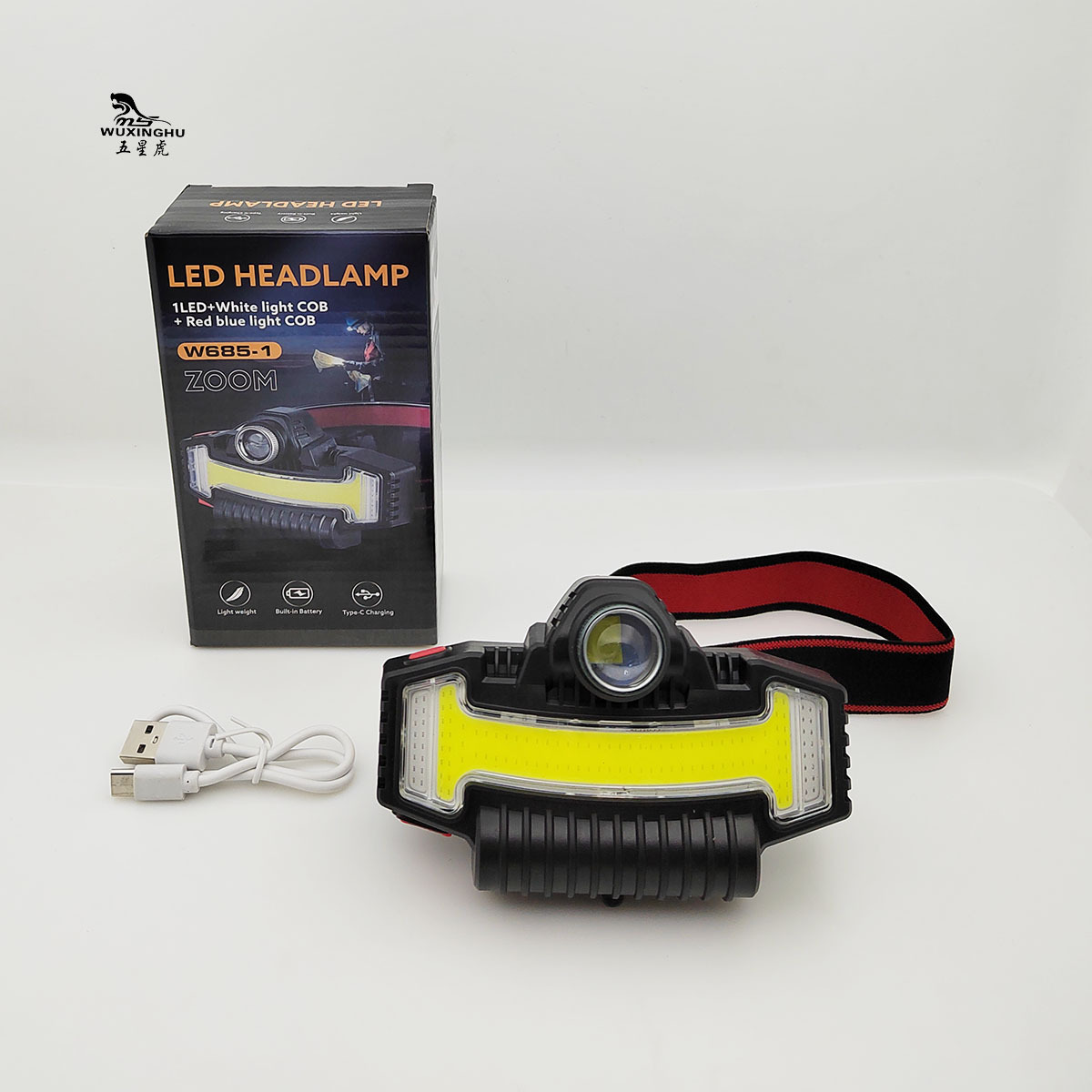 NEW multi-functional COB headlight, fast charging, outdoor camping, night running, cycling warning headlight, work light pic 10