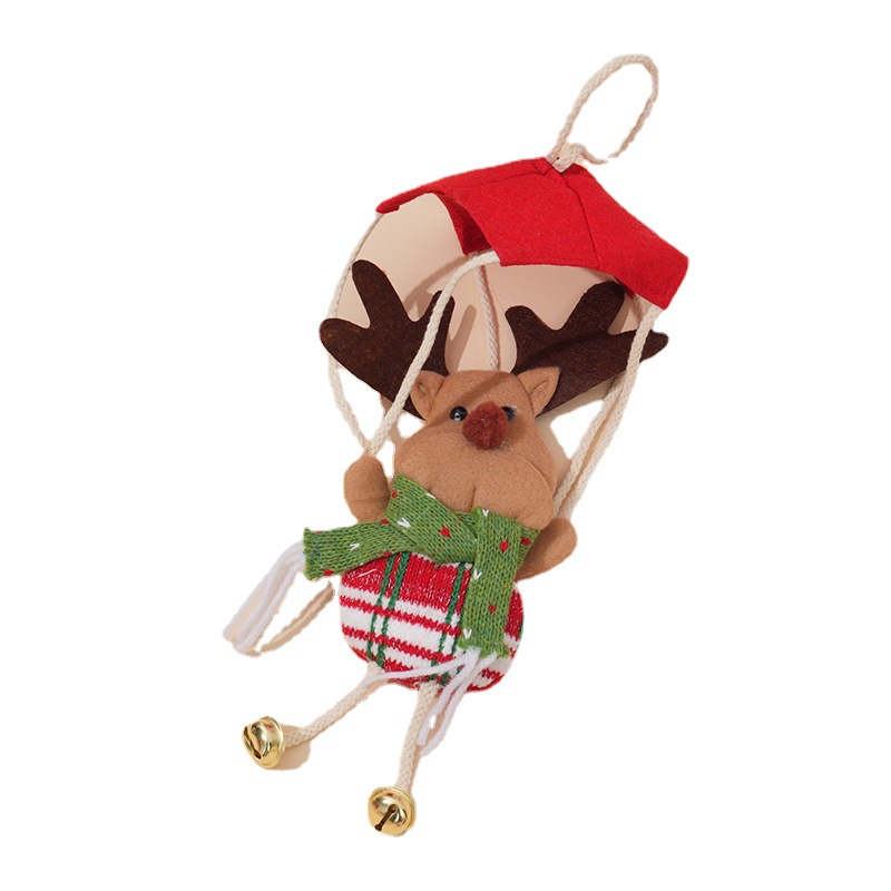 新款创意圣诞降落伞铃铛老人挂件 雪人挂件 麋鹿挂件 现货批发详情8