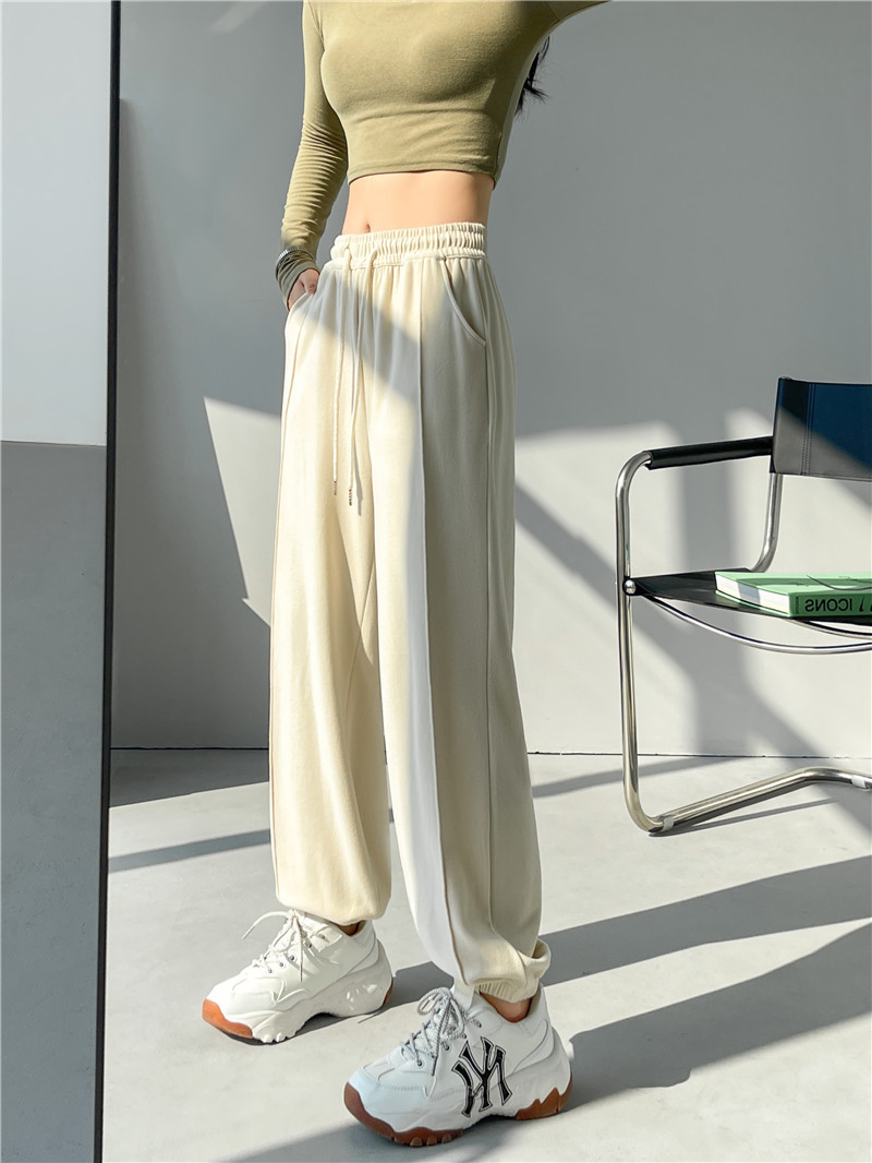 (Glutinous rice wide-leg pants) High-waisted, sagging, straight-leg wide-leg floor-length pants with a design sense, grey casual pants, trendy ins pic 26