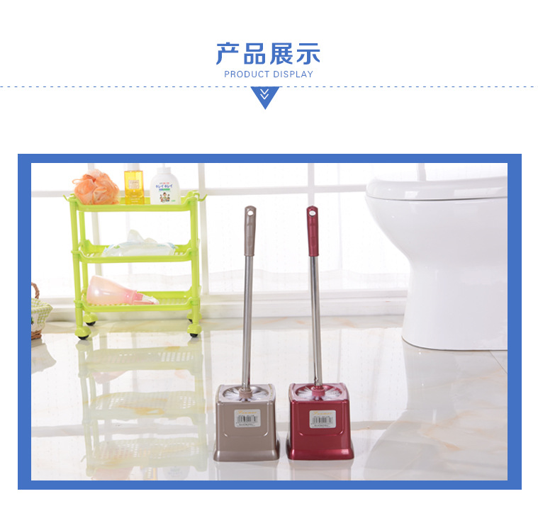 F14-2233 Toilet brush cleaning products, stainless steel base cleaning brush set, factory direct sale pic 10